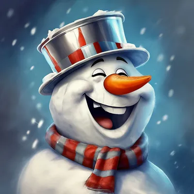 Снеговик в ярком шарфике, …» — создано в Шедевруме