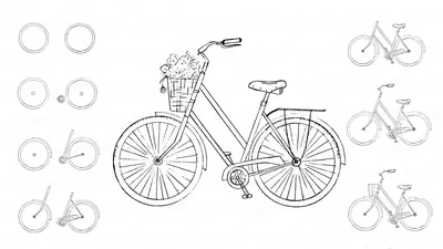 Велосипед для срисовки легко - 80 фото