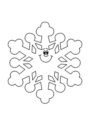 Веселая снежинка» раскраска для детей - мальчиков и девочек | Скачать,  распечатать бесплатно в формате A4