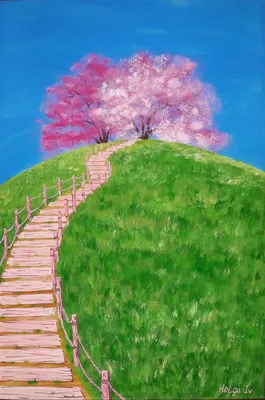 Картина на холсте \"Япония, пейзаж, весна\" 120x90 см. с алюминиевым  подвесом, в тубусе - купить по низкой цене в интернет-магазине OZON  (493555817)