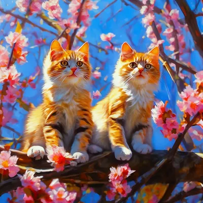 Весна.Коты.Цветы. | Пикабу