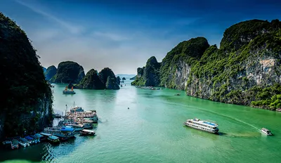 Фотографии Вьетнам Ha Long Bay Море Скала Природа Пирсы