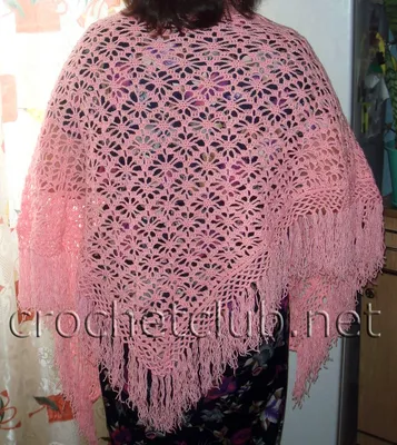 Розовая и сиреневая шали - Вязание Крючком. Блог Настика