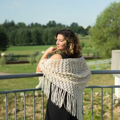 Вязание шали спицами - Красивое вязание
