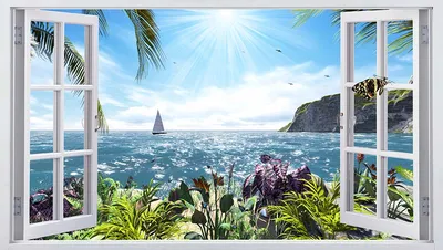 Фотообои Вид из окна на море», (арт. 20228) - купить в интернет-магазине  Chameleon