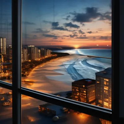 Фотообои \"Окно отеля с видом на море\" - Арт. 130032 | Купить в  интернет-магазине Уютная стена