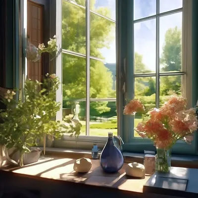 Весенний вид из окна - красивые фото