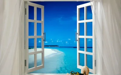 Окно с видом на пляж обои для рабочего стола, картинки и фото - RabStol.net