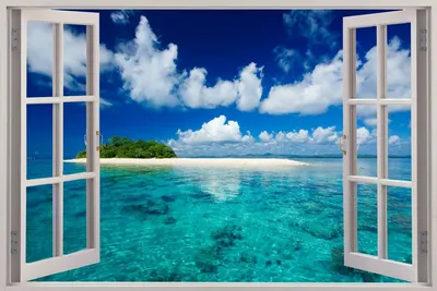 Обои на рабочий стол Вид из окна на море, by Sebastian Staines, обои для  рабочего стола, скачать обои, обои бесплатно