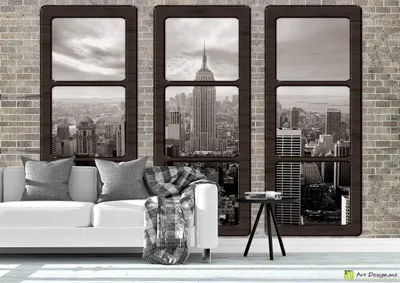 Купить Современные 3D приморские города поддельные окна вид на стену  наклейки съемные обои наклейки украшения дома | Joom