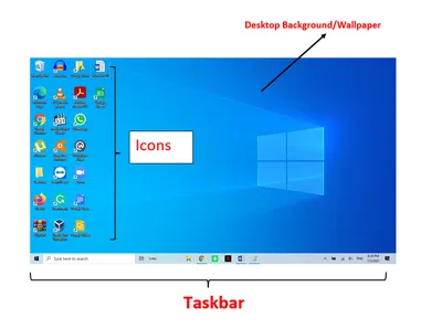 Рабочий стол Windows 10» — создано в Шедевруме