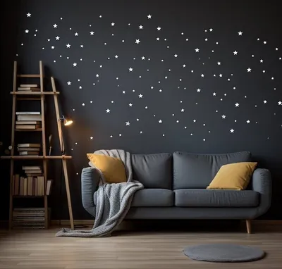 Виниловые наклейки на стену с белыми звездами — декор стены спальни или  гостиной - 50 шт. цена | kaup24.ee