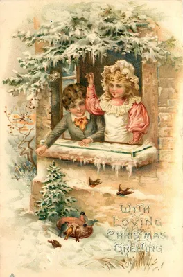 Зимние и рождественские винтажные открытки | Рождественские пейзажи,  Старинное рождество, Винтажные поздравительные открытки