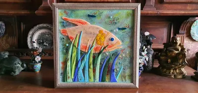 Раскраска Изображение рыбки на витражах | Раскраски для детей печать онлайн