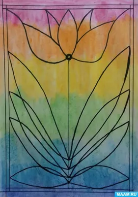 HS003 картина-витраж Color-KIT «Букет пионов» | Витражи красками по стеклу.