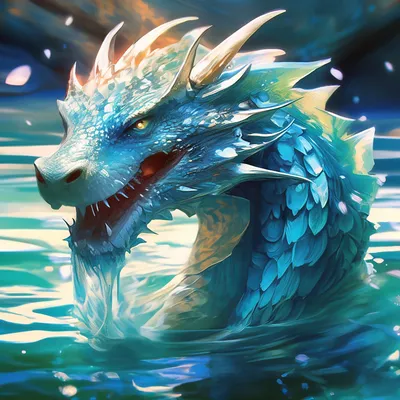 Водный дракон - защитник морей» — создано в Шедевруме
