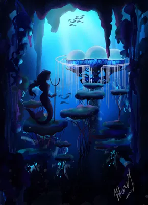Иллюстрация Водный мир в стиле 2d, компьютерная графика, персонажи