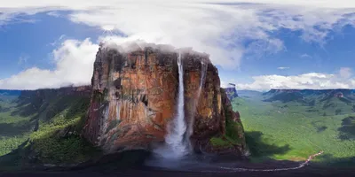 Фото Анхель, самый высокий водопад в мире, общая высота 979 метров, высота  непрерывного свободного падения воды 807 метров. Находится на реке Кереп в  венесуэльском штате Боливар..jpg на фотохостинге Fotoload