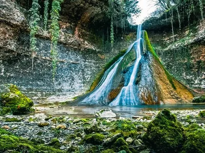 Фотообои Лесной водопад на стену. Купить фотообои Лесной водопад в  интернет-магазине WallArt