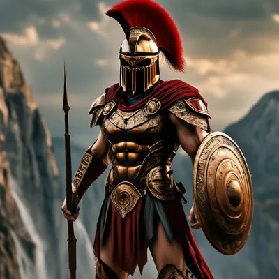 Спартанский воин в бронзовом шлеме …» — создано в Шедевруме