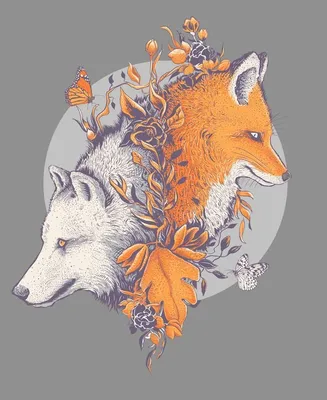 Лиса и волк рисунок карандашом - 67 фото