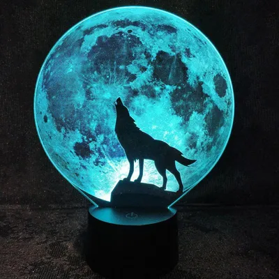 Арт волк, воет на луну» — создано в Шедевруме