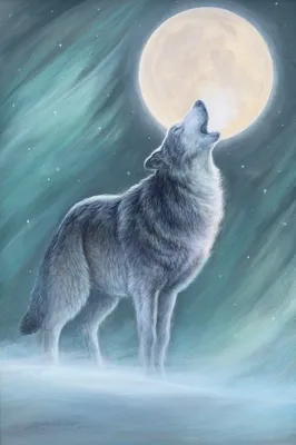 Ночник \"Волк воет на луну\" 24,5*19,5 см., Арт 8437 | Купить в Симферополе