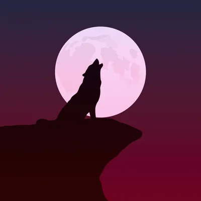 Волк воет на луну рисунок - фото и картинки abrakadabra.fun