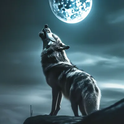 Купить картину маслом Волк воет на Луну от 5730 руб. в галерее DasArt