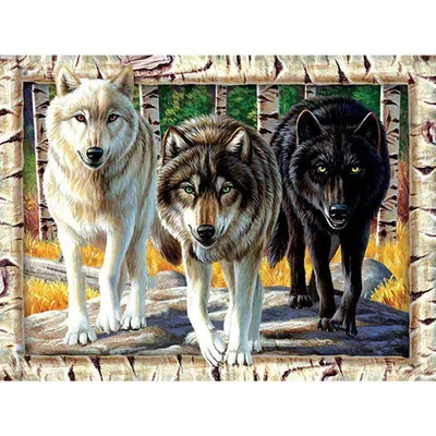 Картина на стекле 30х30 см Волк купить недорого в интернет-магазине товаров  для декора Бауцентр