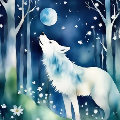 Как нарисовать волка, стоящего на обрыве и воющего на луну? | РИСУНКИ ЮЛЬКИ  | Дзен