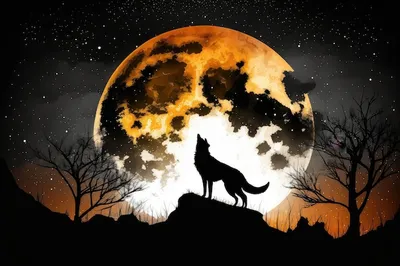 Тату волк воющий на луну (104 фото)