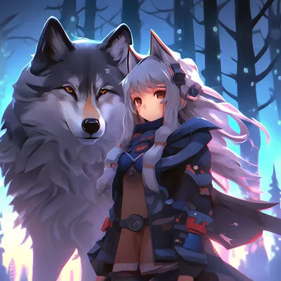 Аниме девушки волки» — создано в Шедевруме
