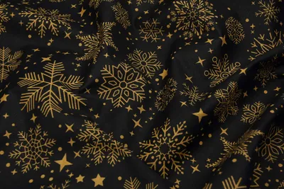 Ткань скатертная с тефлоновой пропиткой Снежинки волшебные на черном купить  с доставкой по Украине в интернет-магазине тканей So-Good