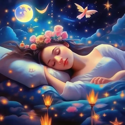 Доброй ночи, волшебных снов» — создано в Шедевруме
