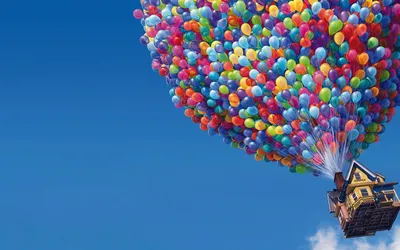 Скачать обои небо, трава, поле, девочка, воздушные шары разрешение 1920x1080  #101862