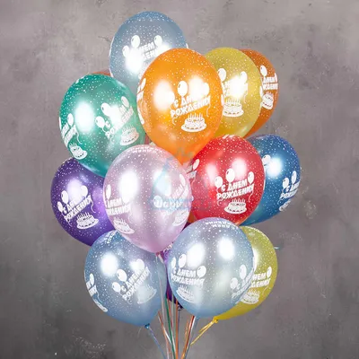 Воздушные шары 12\"/30см С Днем рождения!, 5 дизайнов, 25шт - купить за 383  руб | Москва | УстройПраздник.ру