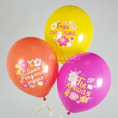 Воздушные шарики \"С днем рождения поздравляем\" купить по цене 160.00 руб. в  Екатеринбурге | Интернет-магазин Академия чудес