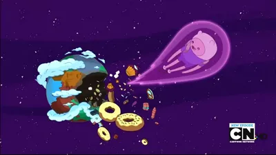 Обои на рабочий стол Jake / Джейк из мультфильма Adventure Time / Время  приключений держит в руке блинчики и рядом с ним надписи (makin Bacon  Pancakes, Algebraic cookery!/делаем Беконовые Бличики, Математическая  готовка!),