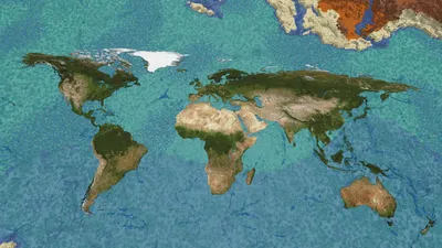 Большая физическая карта Мира на русском языке | Raster Maps | Карты всего  мира в одном месте