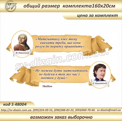 Пластиковая лента цитаты о математике №1882. Стенды в кабинет математики