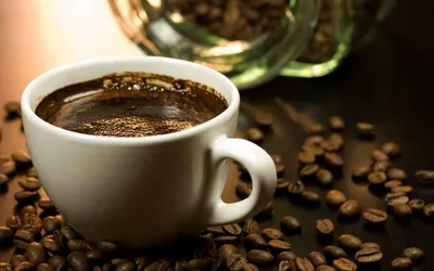 Скачать обои кофе, чашка, кофейные зерна, coffee, cup разрешение 2560x1600  #18253