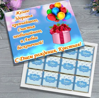 Шоколадный набор С Днём Рождения Крестная, мама! (ID#1468479830), цена: 225  ₴, купить на Prom.ua