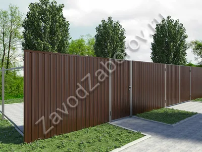 Забор горизонтальный из профнастила | Горизонтальные заборы под ключ в  Краснодаре - ЗаборМонтаж