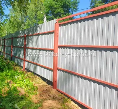 Забор из профнастила цвет графит в Москве от 1 130 рублей