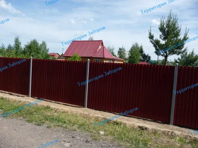 Забор из профнастила для ограждения частной территории ПН-199 - купить в  Москве, цена, фото, отзывы, характеристики