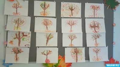 Конспект занятия по рисованию ватными палочками «Осеннее дерево» (5 фото).  Воспитателям детских садов, школьным учителям и педагогам - Маам.ру