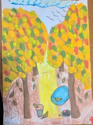 Выставка рисунков «Золотая осень» (2 фото). Воспитателям детских садов,  школьным учителям и педагогам - Маам.ру