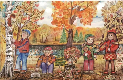 Осень в лесу\" . Поделки для детей на тему осени с шаблонами. Детские  осенние аппликации в сад, в школу. - Мой знайка