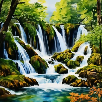 Загадочные водопады на Плитвицких оз…» — создано в Шедевруме